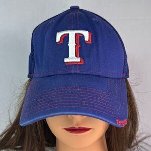 New Era Texas Rangers Genuine Merchandise 39THIRTY Blue Baseball Cap Sz Sm/Med